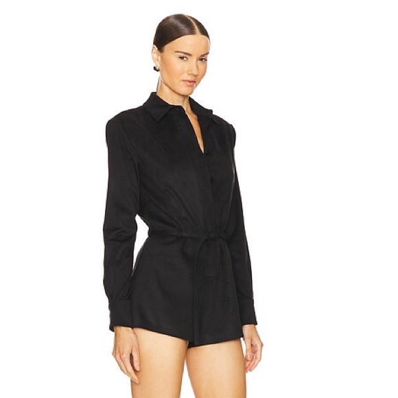 Alexis Pants - *NWT* ALEXIS  Archers Black Vegan Suede Romper – Size XXS